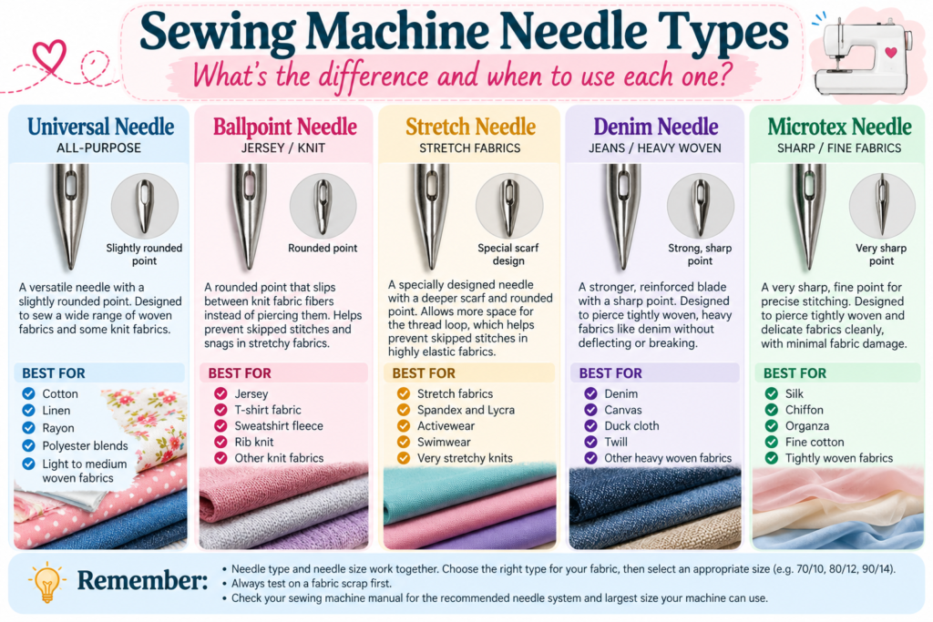 Sewing Machine Needle Sizes Explained: Beginner's Chart